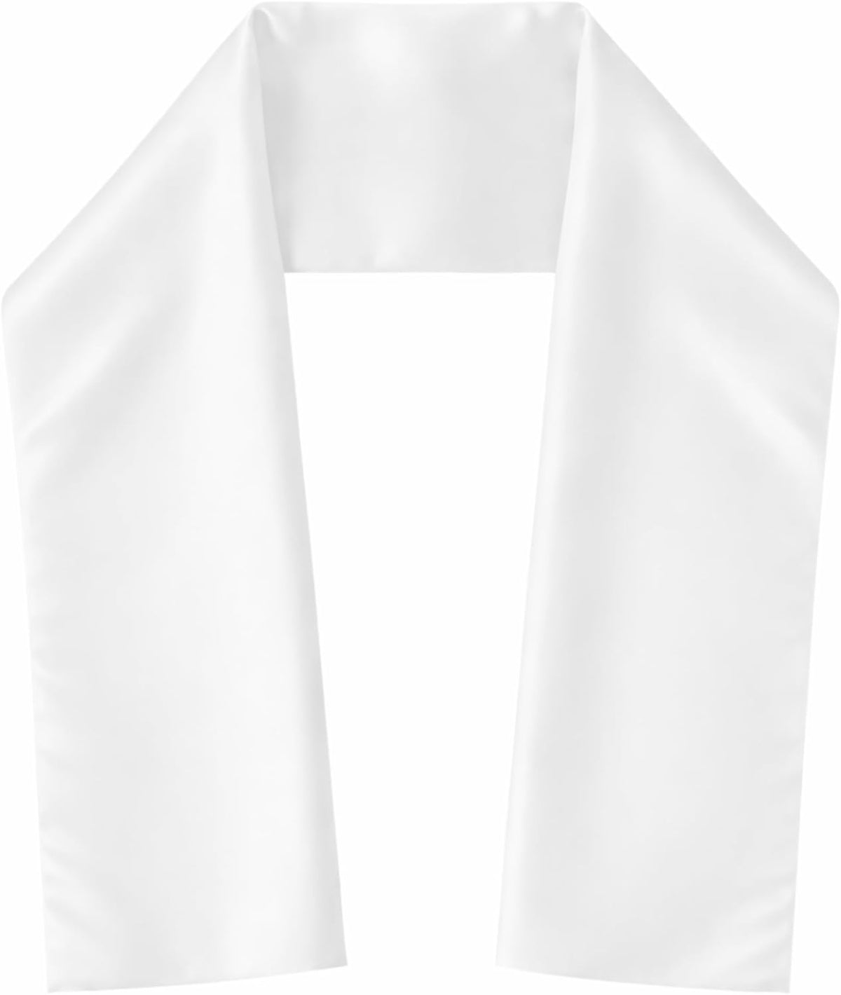 Étole blanche vierge sans broderie, vue à plat, prête à personnaliser