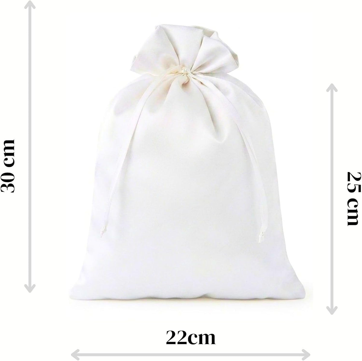 Pochon en satin blanc brodé personnalisé – vue 4